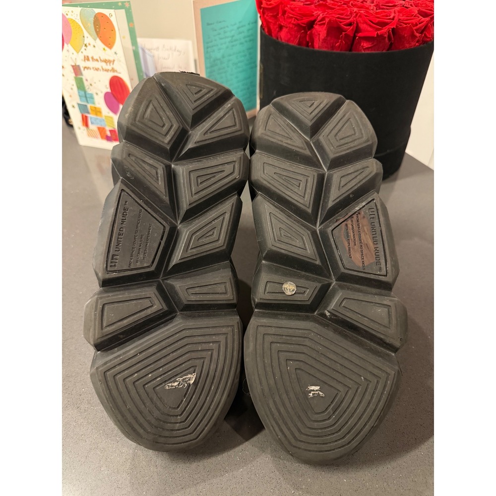 United Nude Space Kick Black Jet Platform Sneakers EUC Designer Rave Goth Luxury - Picture 8 of 11